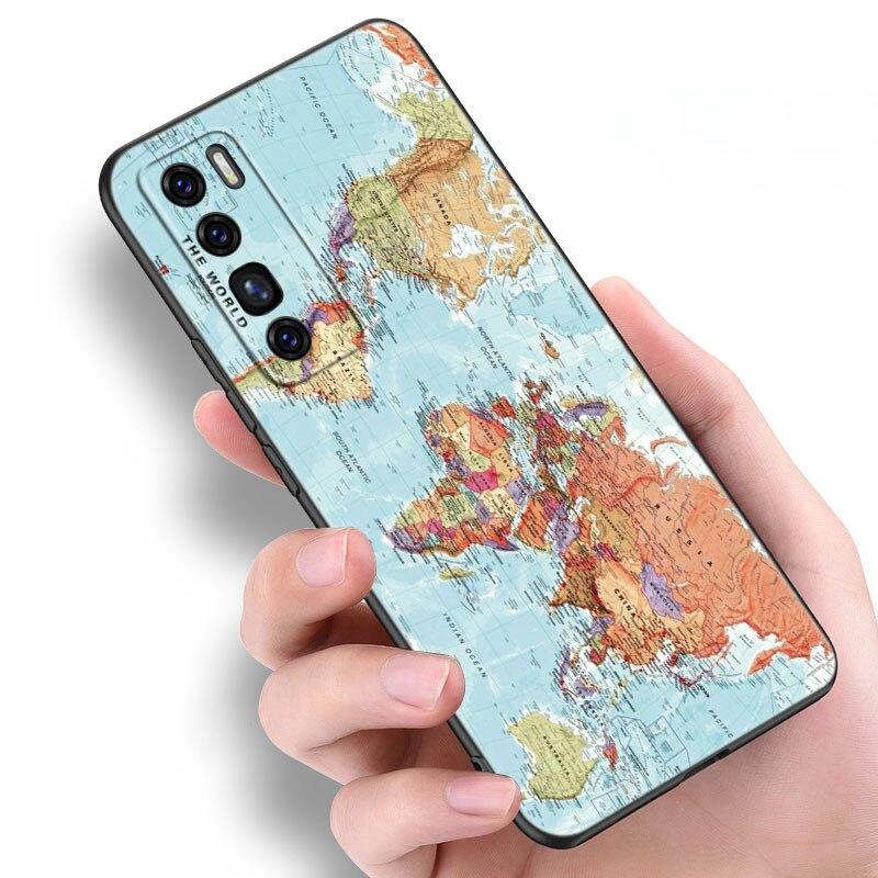 

Забавный чехол с картой для путешествий для Huawei NOVA 8 9 Pro 8i 7i 7SE Y60 5T Mate 40 30 20 10 Lite Honor 50 30 Premium Pro Plus 30S мягкий чехол Honor 50 Pro