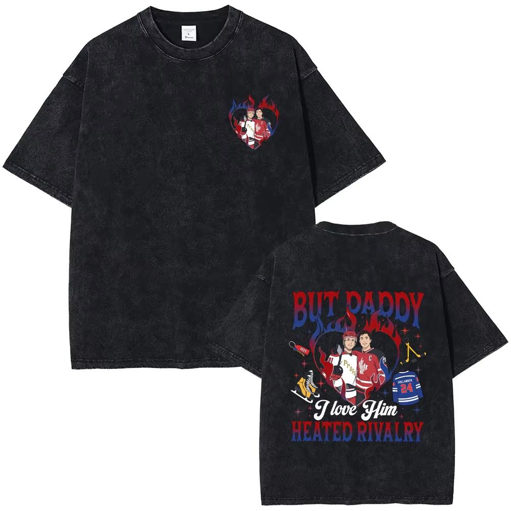 Hot Sale Heated Rivalry Heated All The Time Washed Vintage T-shirts Men Women Fashion Oversized T-shirt Male Y2k Cotton T Shirts