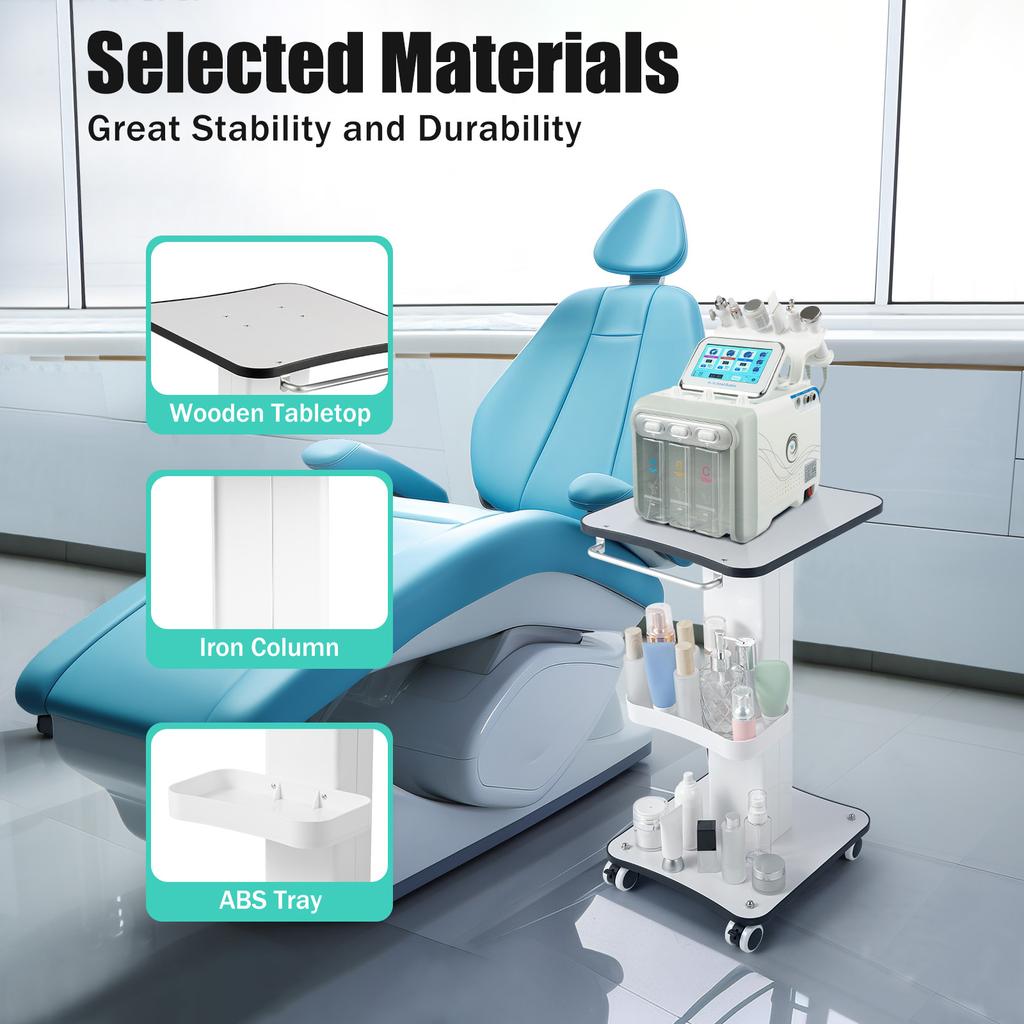 Salon Table Trolley Beauty Rolling Cart Spa Organizer Cart Storage Trolley Equipment Holder Load 15kg/33lbs