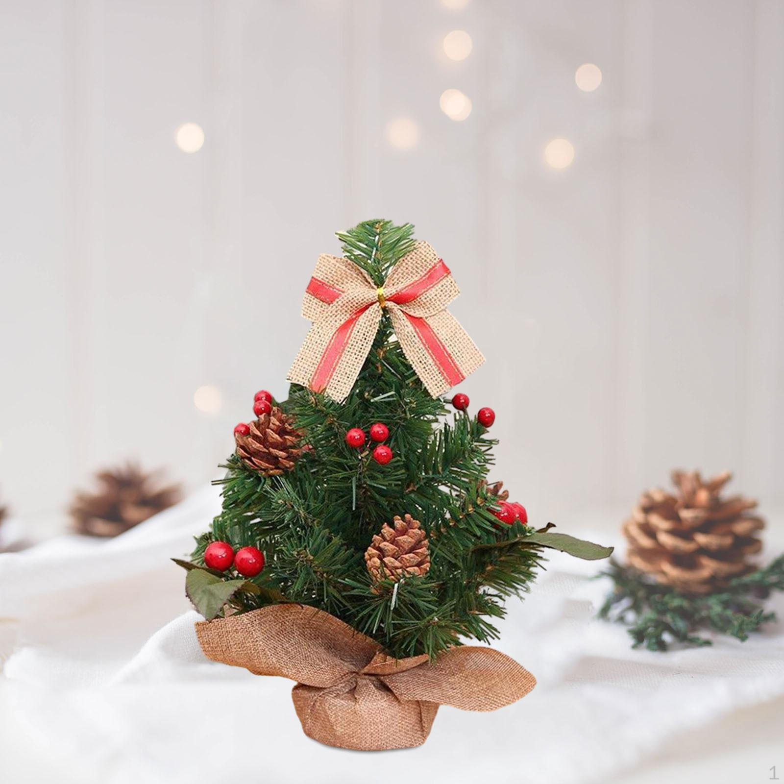 

Предварительно освещенная настольная рождественская елка, искусственная рождественская елка со световым украшением для камина Red