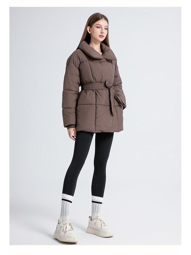 European & American Style Women's Mid-Length Down Cotton Jacket, 2024 Winter Outerwear Coat – New Design for Students