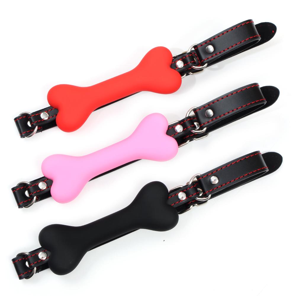 Erotic Products Dog Bone Mouth Bit Gag BDSM Slave Training Harness Silicone Gag Ball Sex Games Toys Adult Sex Toys For Couples