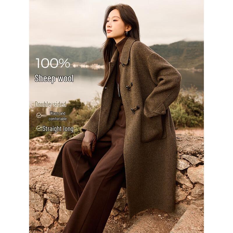 

Женское двустороннее пальто-дафлкот из мериносовой шерсти S