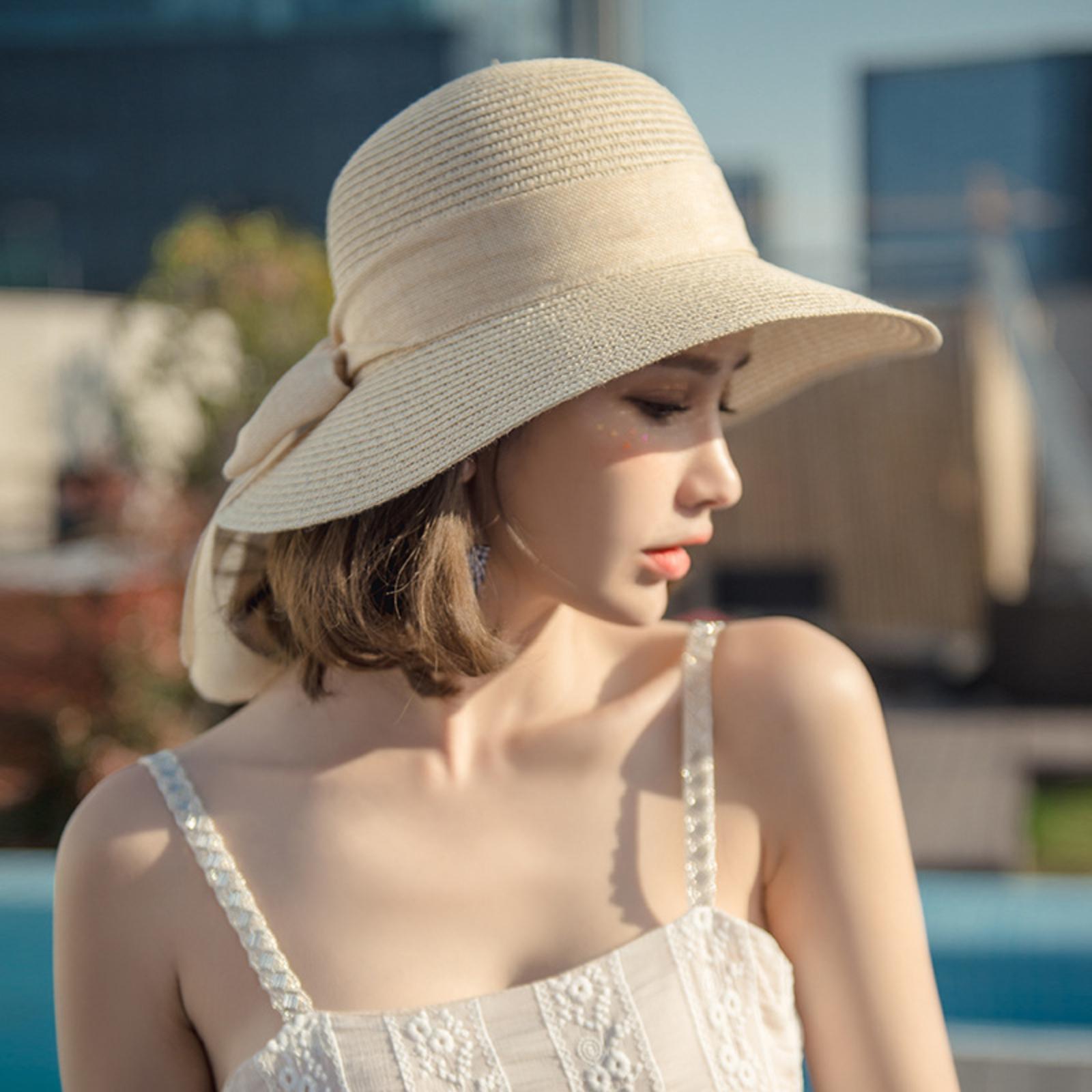 Women s Straw , Summer Beach Hat, Sun Hat With Breathable , Sunshade Hat. One Size