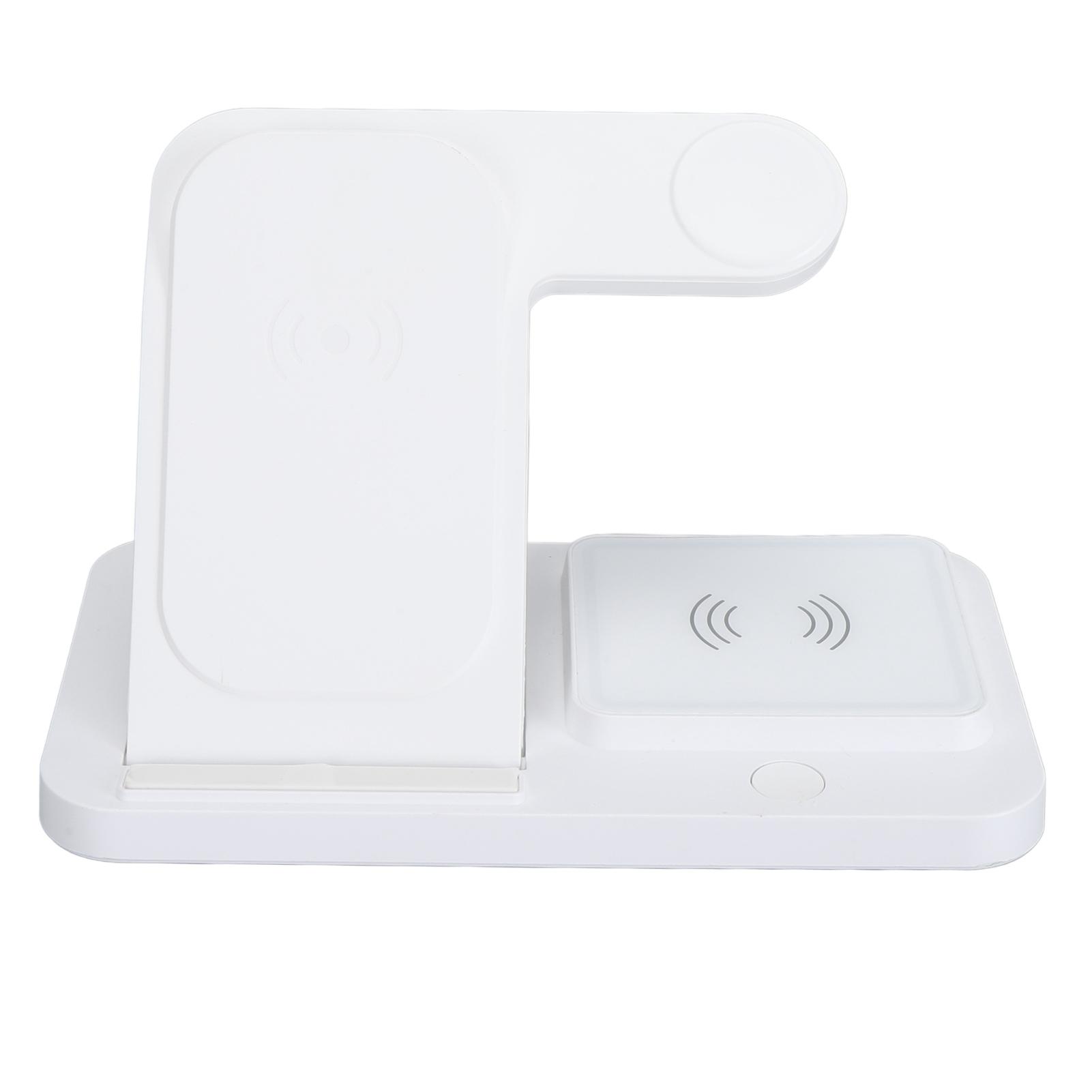 

4 в 1 беспроводная зарядная станция складной беспроводной держатель для телефона с USB-интерфейсом для часов белый