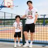 Spring Cat Print Family Matching Cotton Short Sleeve Tees for Outdoor Travel