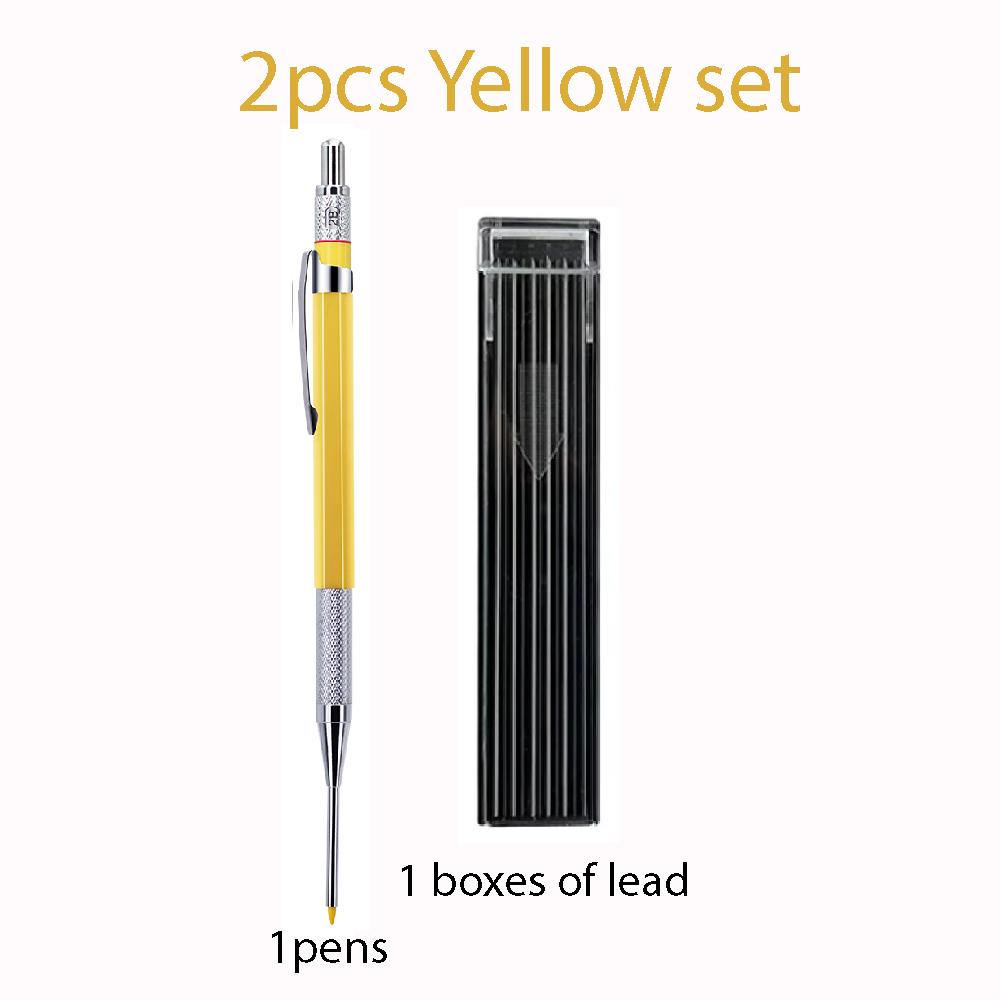 2.0mm Blue Black Red Yellow Long Headed Woodworking Automatic Pencil 2B Lead Deep Hole Marking Architectural Drawing Marker Pen