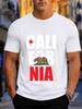 2026 New Arrival 100 Cotton Tshirt California Republic Bear Red Star State Flag Eleunisext Print Crew Neck Casual Tee
