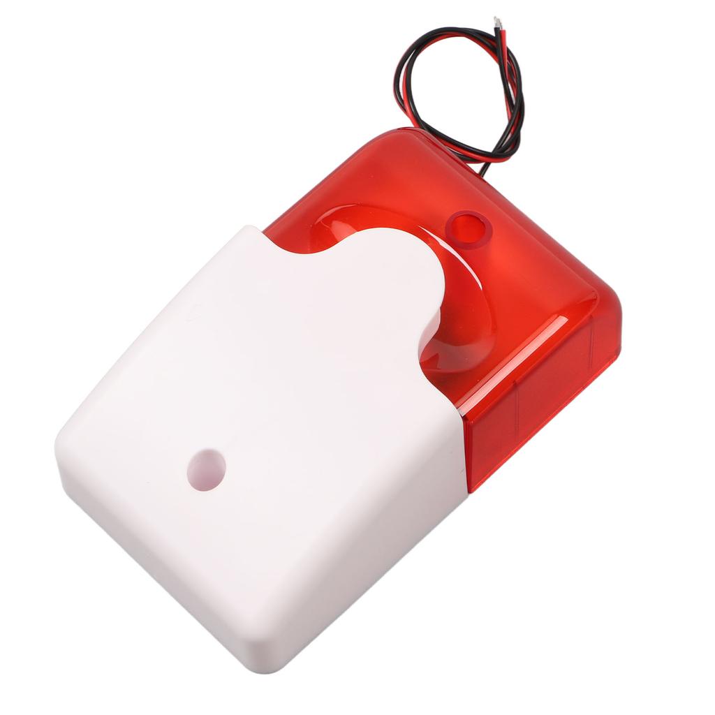 12V Sound and Light Alarm Siren High Decibel Fire Burglar Alarm Horn with LED Flashing Light for Home Store