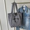 Lässige gestreifte Canvas-Tasche Damen Große Kapazität Pendler-Schultertasche College-Studenten-Klassentasche Tragetasche