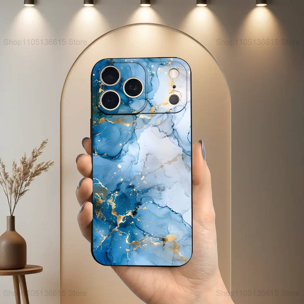 

Marble Art Black Gold Case For iPhone 12,14,15,16,17,13,11,X,Mini,Plus,Pro Max,8,7,XR,SE,XS,Soft Silicone Black iPhone13mini