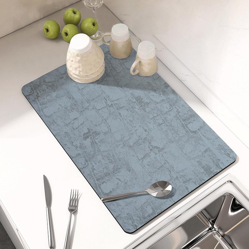 Kitchen Countertop Drain Mat Absorbent Non-slip Mat Tableware Drying Mat Cup Mat Insulated Tea Table Bar Mat