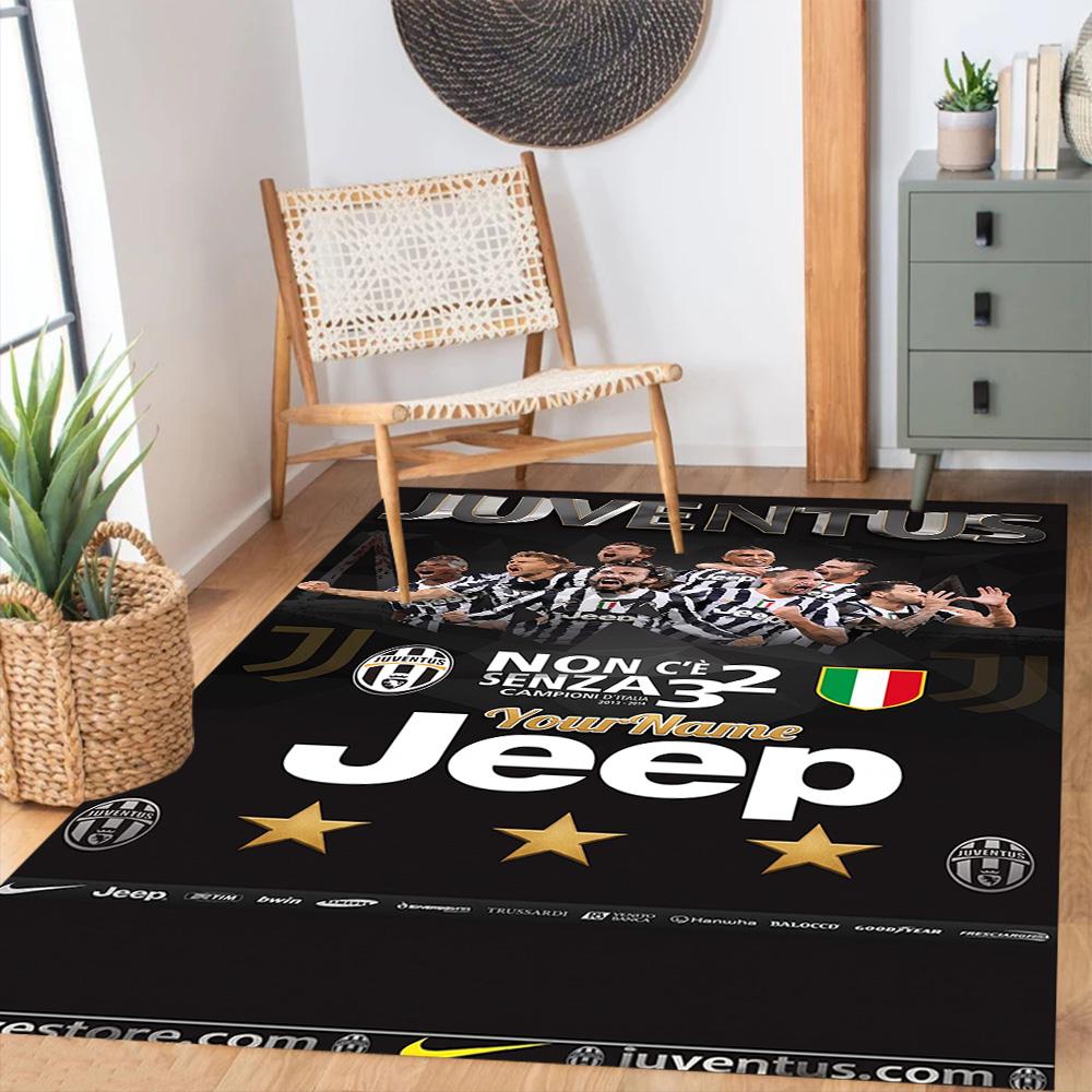 Juventus Personalized Text Floor Mat Suitable for Dormitory Game Room Bedrooms Living Rooms Antislip Carpet Anime Office Decor