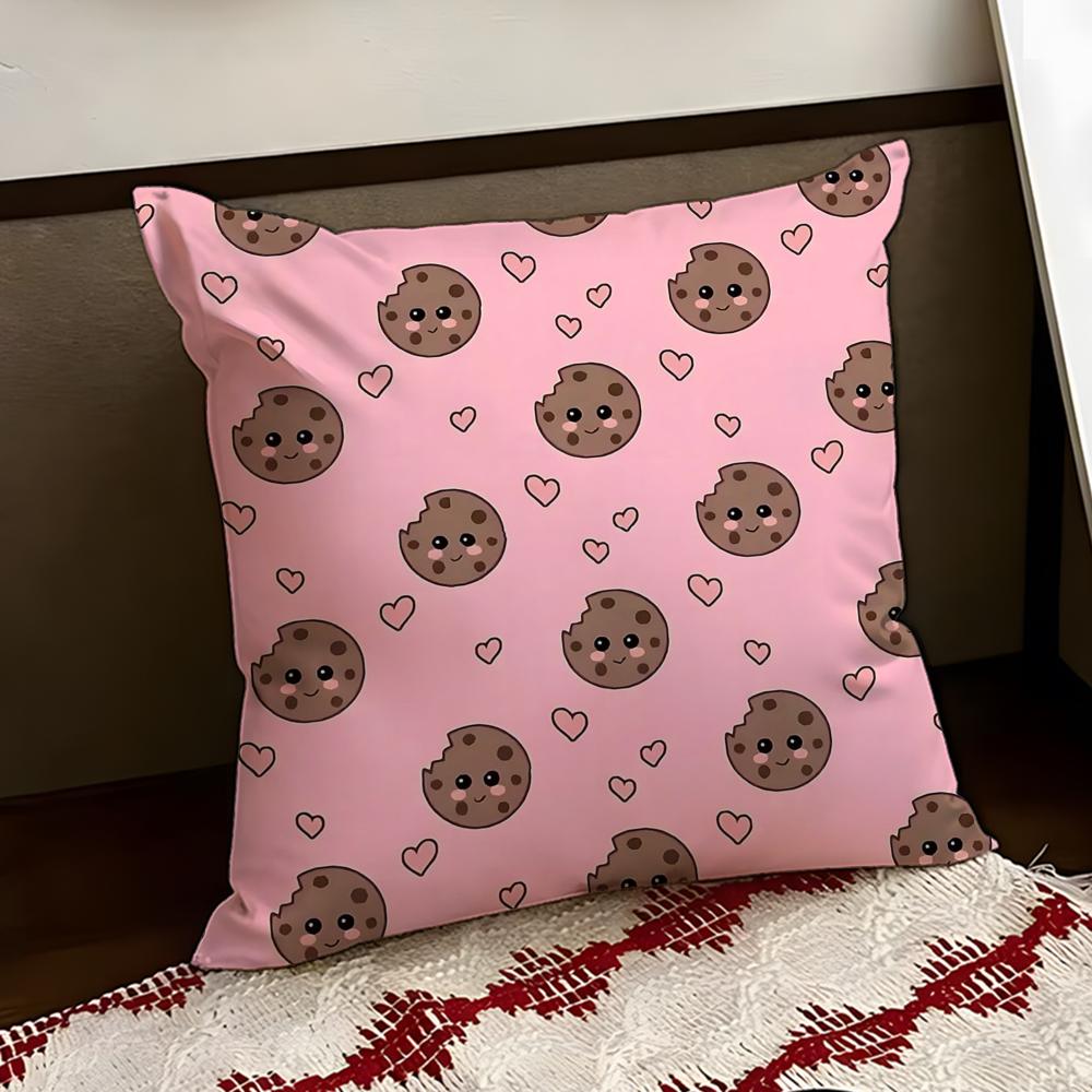 Crumbly cookie Cushion Cover Reversible Soft Durable Pillow Cover Home Car MultiScene Use for Daily Comfort