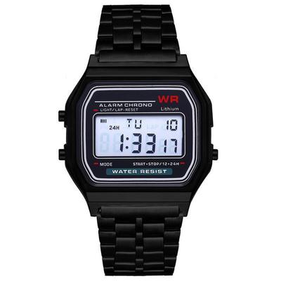 Harajuku Style LED Multifunctional Electronic Watch with Steel Band
