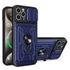 Case For iPhone 17 16 15 14 13 12 11 Pro Max XR XS Plus SE Slide Camera Card Slot Military Grade Ring 360 Magnetic Back Cover