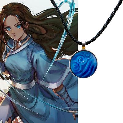 Anime Cartoon Avatar Der letzte Airbender Halskette Katara Wasser-Element Anhänger Cosplay Requisite Vintage Schmuck Muttertag Accessoire