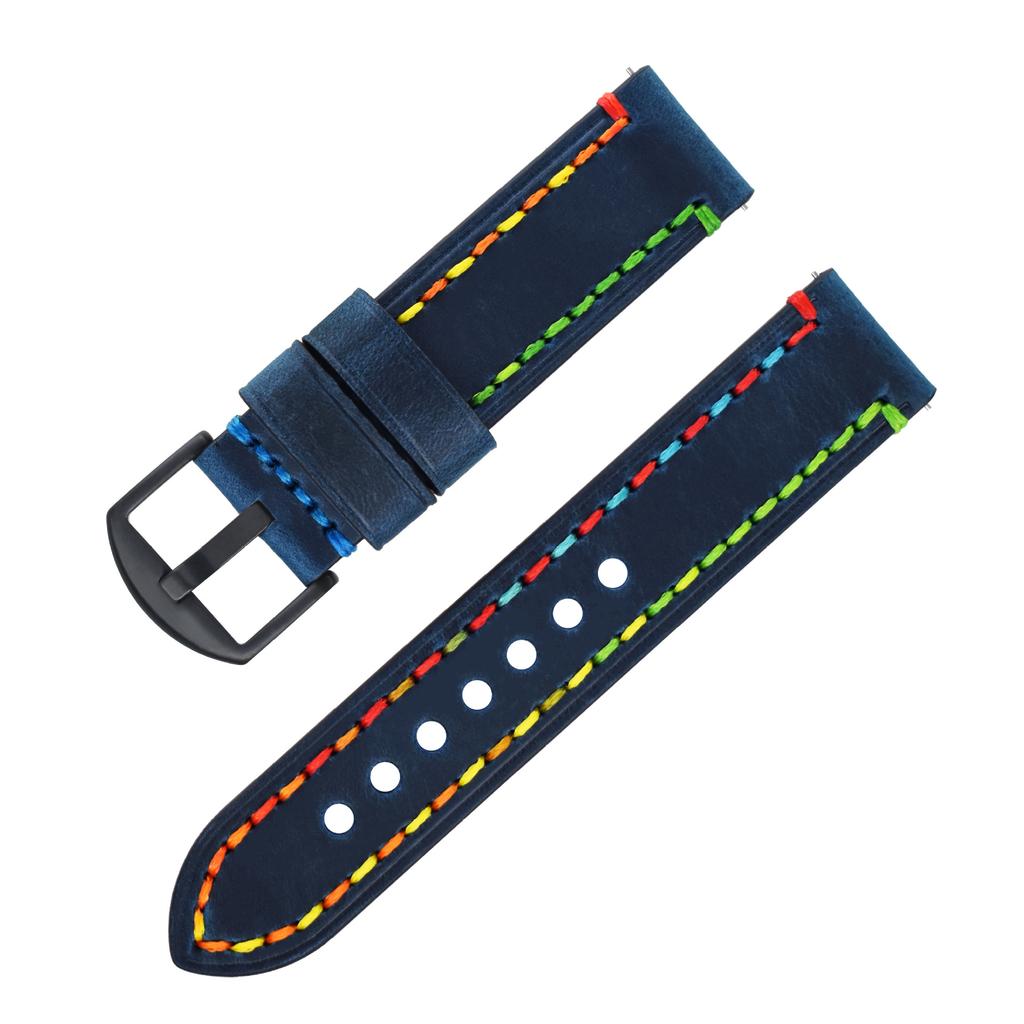 The First-layer Cowhide Crazy Horse Leather Watch Band Is Suitable for Samsung Huawei Iwatch8 Smart Watch.