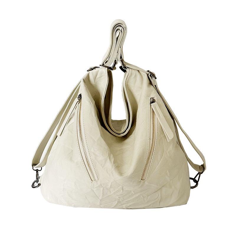IELGY Women's Large-capacity Pleated Shoulder Bag, Premium Commuter Backpack