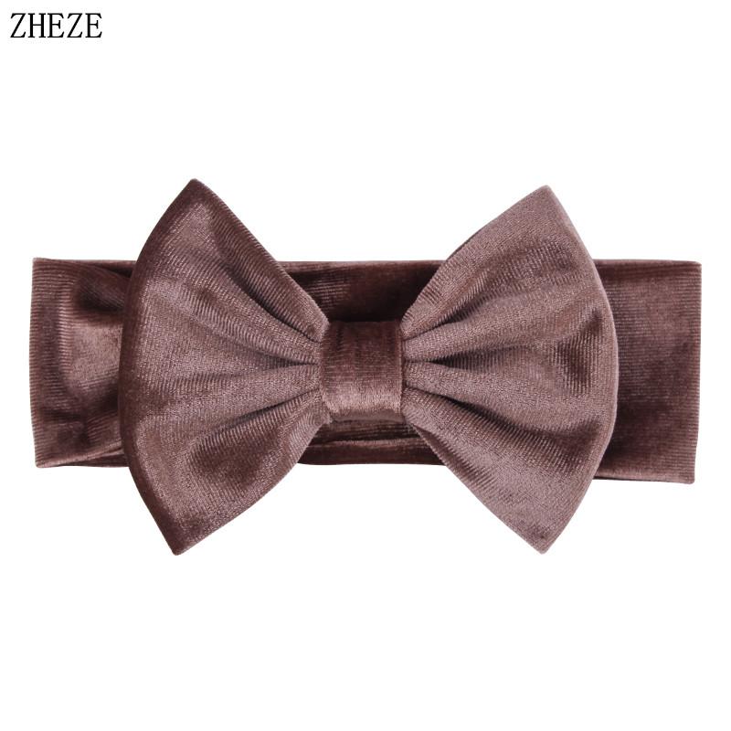 Baby Soft 5" Hair Bow Headband Kids Girls Velvet Headwrap Turband Toddler Photo Pro DIY Hair Accessories