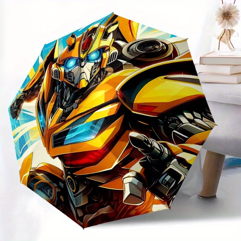 1pc Transformers Bumblebee Automatic Open Umbrella - 8-Rib Compact Foldable Design, Durable Fabric for Casual & Fashion Use, 073