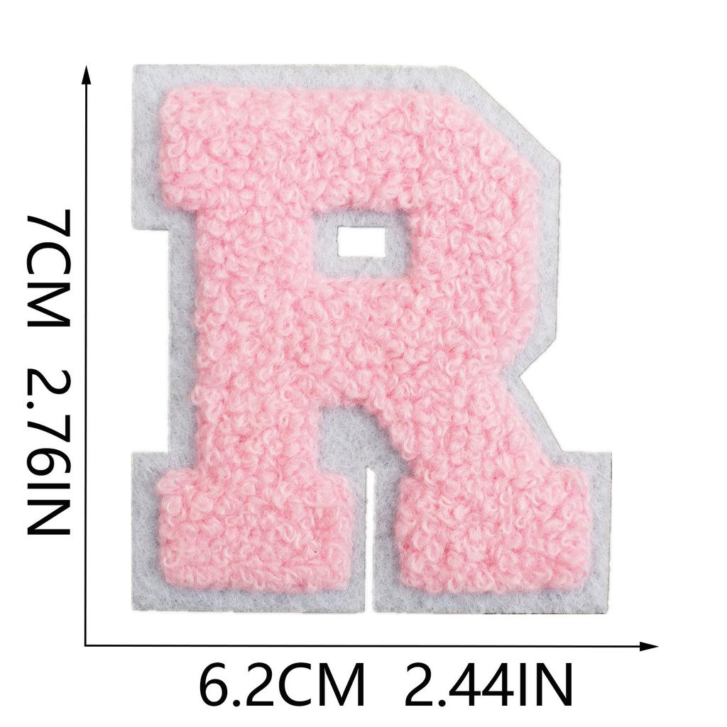 7Cm White Background Pink Character Embroidery Cloth Sticker English Towel Embroidery Letter Computer Embroidery Chapter Boy Embroidery Post