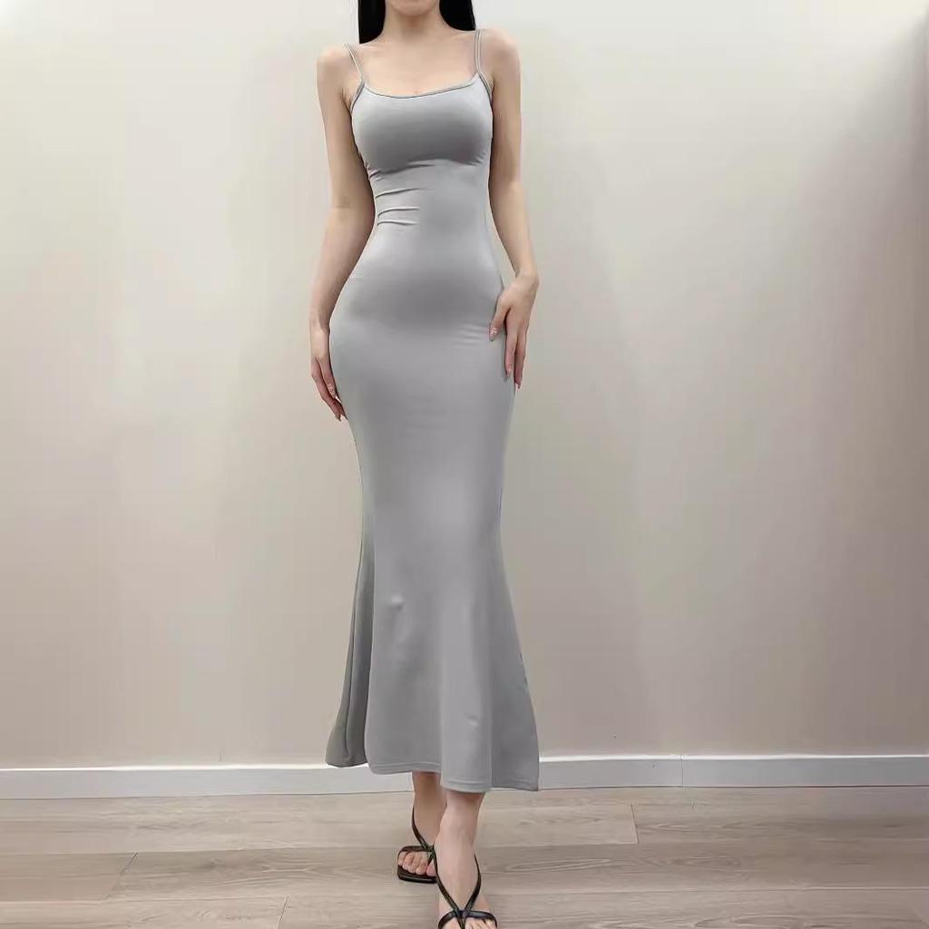 Šaty se sukní typu rybí ocas s tekutým povrchem - Léto 2024, Slim & Elastické boky, Styl americké horké dívky