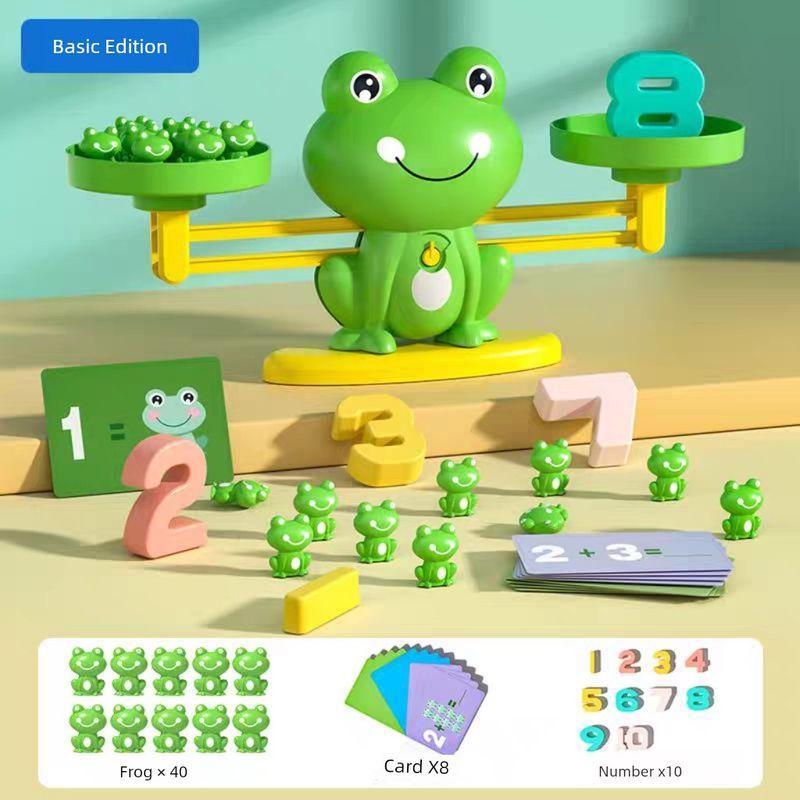 

Kids Frog Digital Balance Scale Mathematical Addition and Subtraction Logical Thinking Training Matching Interactive Game Educational Toys (Video) Frog Balance 40 Solid Frog +10 Number +8