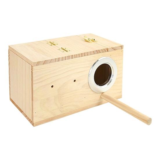 Parakeet Nesting Box Wooden Bird Nest Breeding Box with Perch Bird