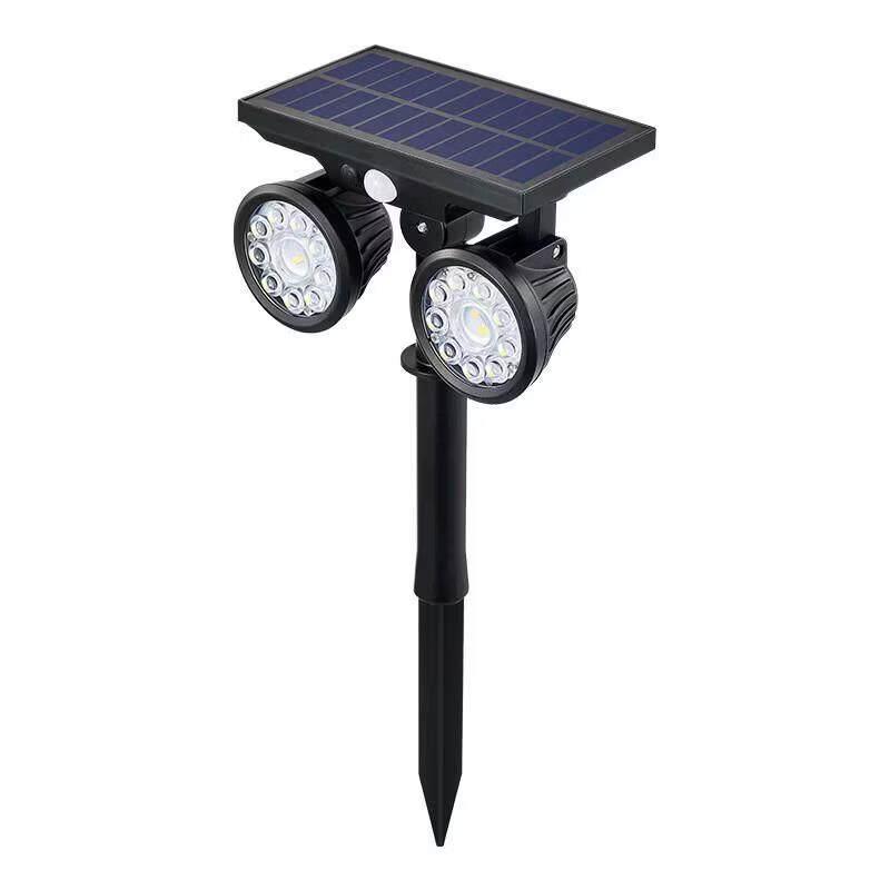 Solar Powered Dual-Head Outdoor Spotlight