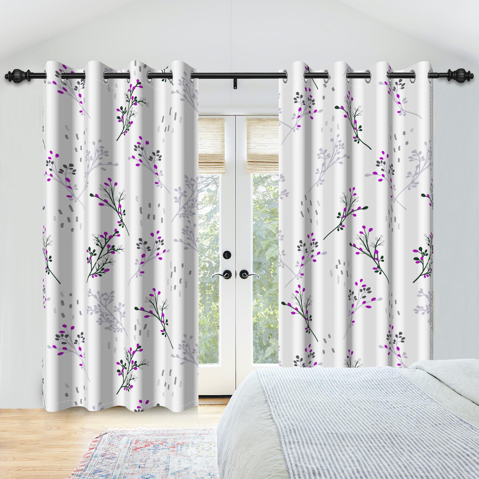 

2Pcs/Set Floral And Leaves Curtain Boho Branch Tree Plant Patterned Bedroom Living Room Decoration Blackout Polyester Curtains 53x115cm 2pcs