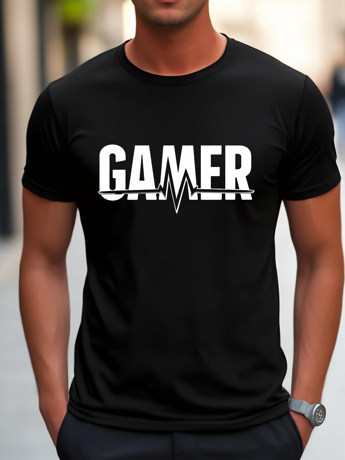 6261 Cotton Blend T-shirt - Summer Casual Sports Tee with  GAMER  Graphic Print L