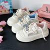 Thick-soled transparent net little white shoes women's 205 summer new niche vacation wind big head board shoes