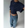 IHUASU Damen Mode Lässig O-Ausschnitt Kurzarm Blusen & Hemden