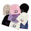 Autumn and winter new XX grimace expression embroidery knitted hat men and women college style couple wool warm hat cold hat