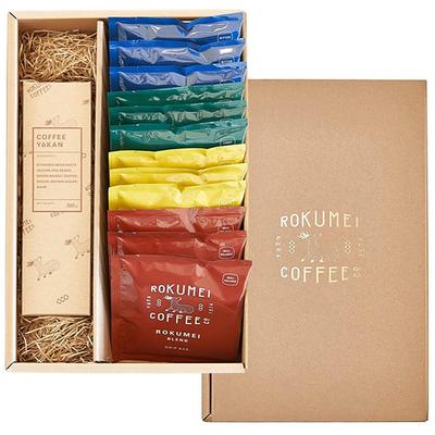 Rokumei Coffee Kávová dárková sada 1 Kávový jokan Drip Bag 4 druhy x 3 od každého Dárková krabička Sortiment Dárek & (Směs / / / v ceně)