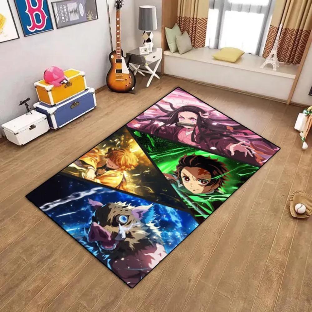 Anime Demon Carpet Mat Rug Character Action Scene Colorful Partition Design Home Decoration Floor Mat Living Room Decoration