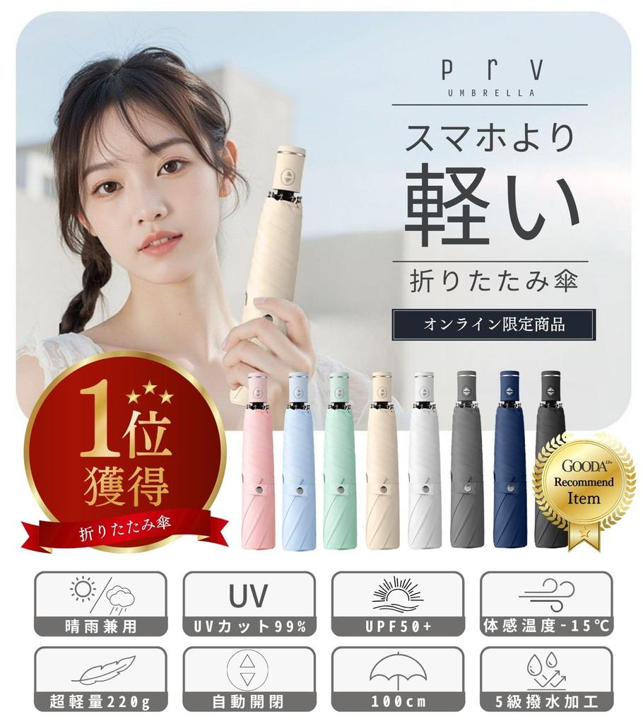 Prv In Feels Like Folding Umbrella Weighs Lighter Than a For Both Sunny and Rainy Days Automatic Opening and Closing Large Stays Dry 102cm Super Water