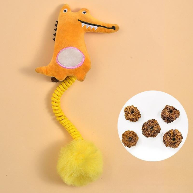 Cat Teaser Toy Plush Durable Bite Kitten Toy Interactive Teething Cleaning Kitten Toy Funny Pet Supplies