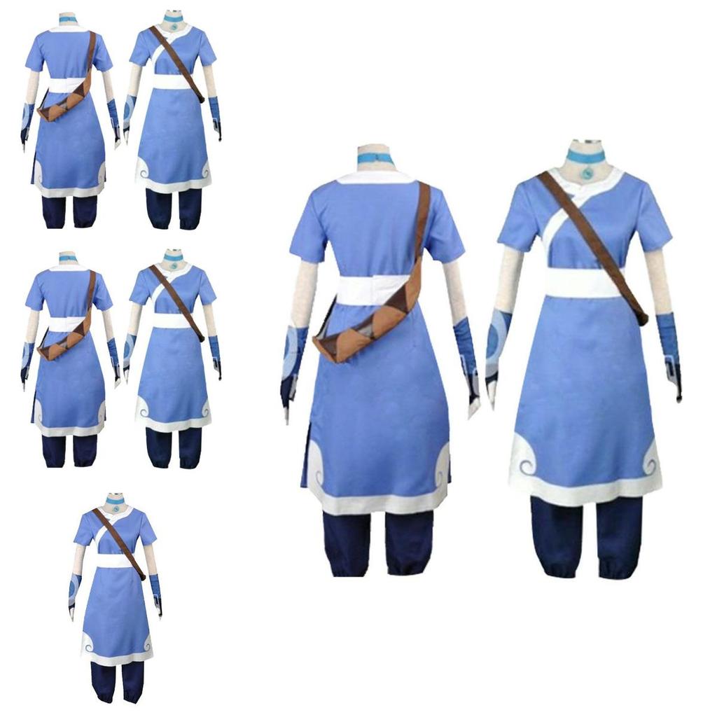 Vibrant Blue Katara Cosplay Dress From Avatar The Last Airbender For Halloween Parties