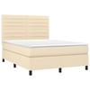 3141862 vidaXL Divan Bed with Mattress Cream 140x200 Cm Fabric