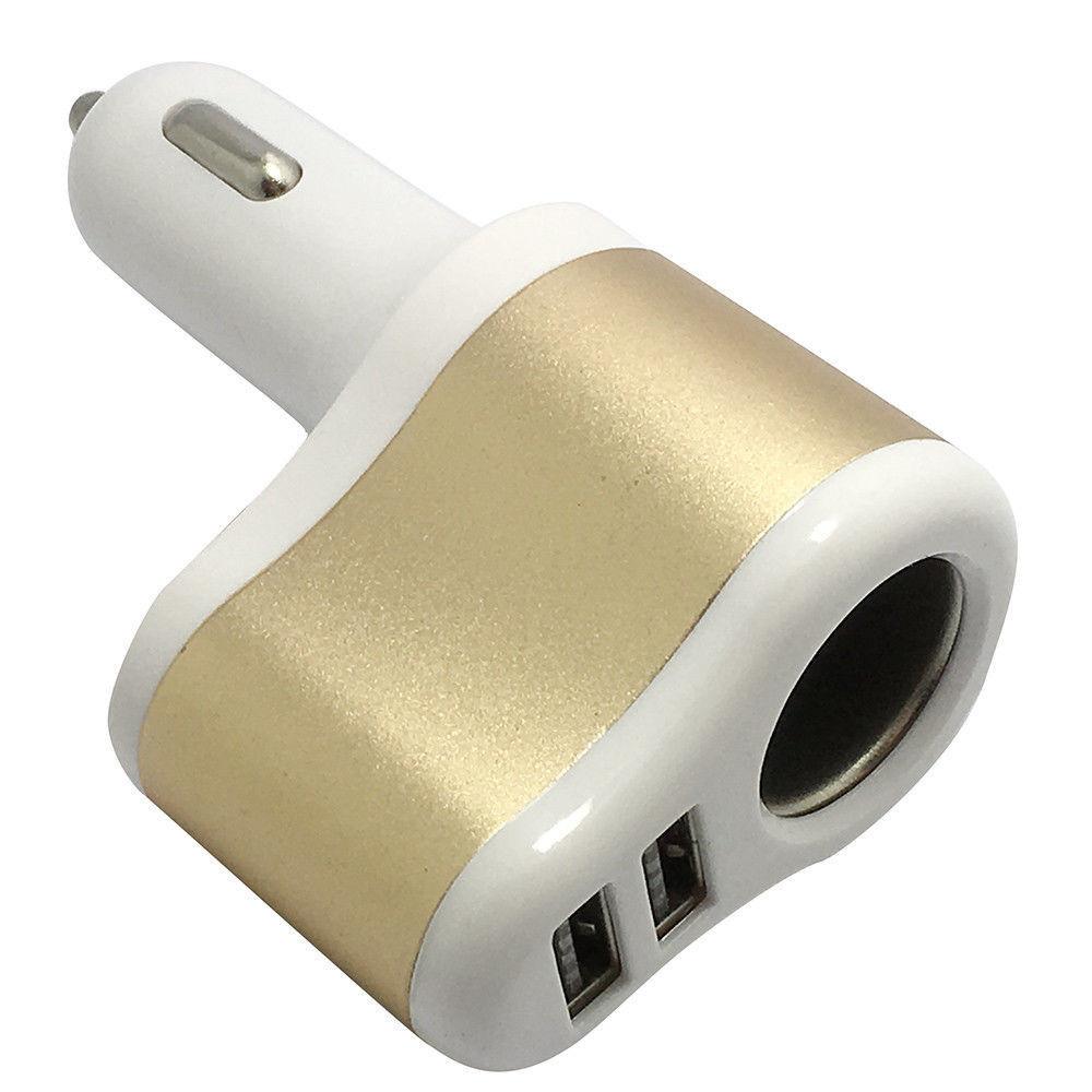 12v24v Ports 2 Usb Car Charger Lighter Socket Splitter Power Adapter For Iphone