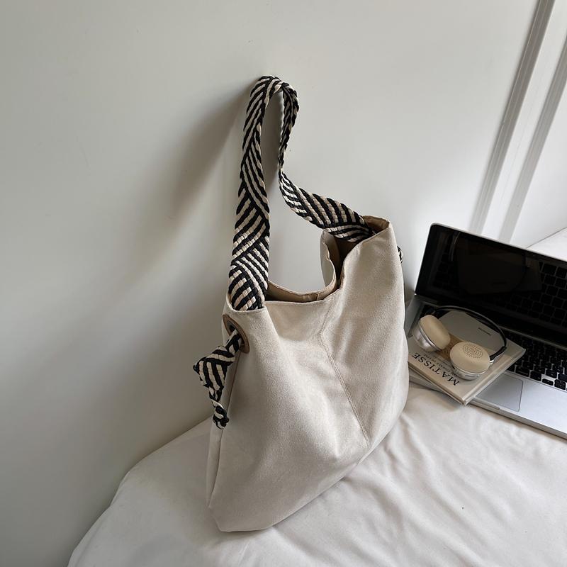 Suede Tote Bag Work Commuter Shoulder Bag Women's Large Capacity Underarm Bag