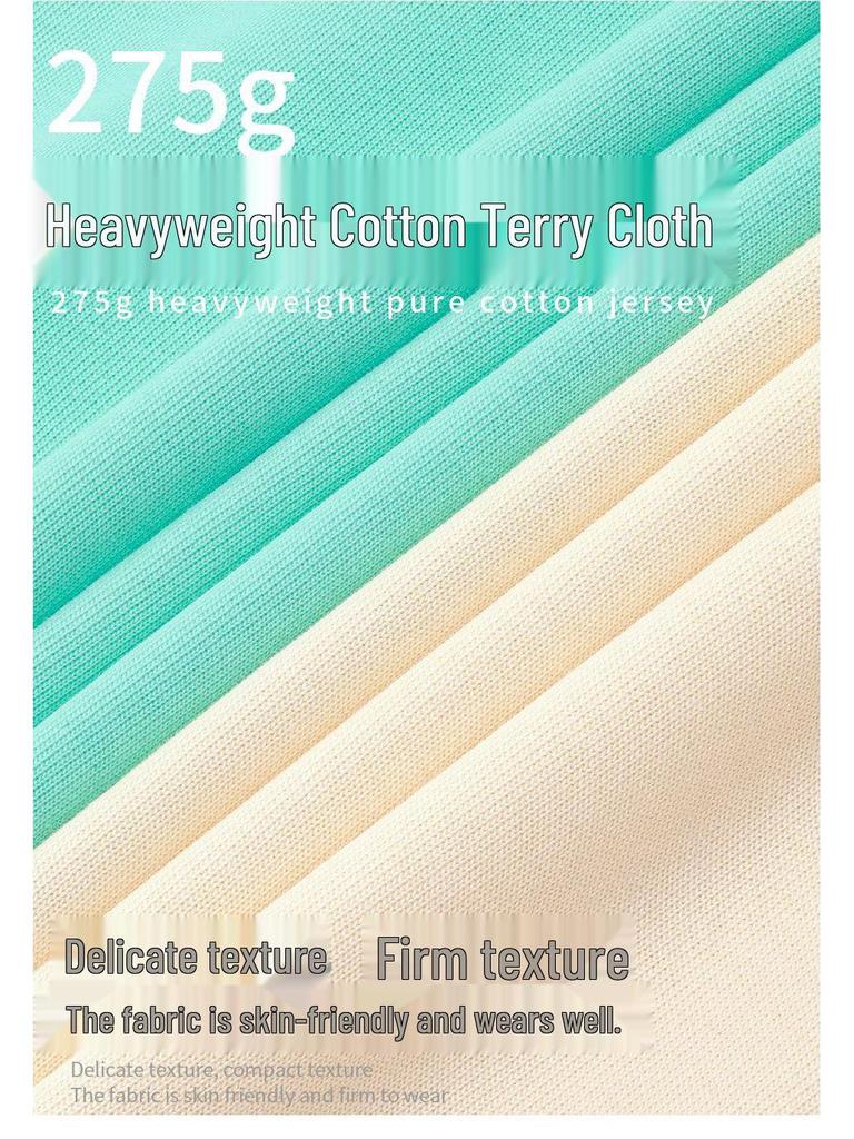 LVLV American Brand Trendy 275g Pure Cotton Loose T-shirt and Sports Shorts Set for Men, Women, and Kids.