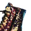 Glänzende, funkelnde Paillettenstiefel für Damen, klobiger Absatz, Schnürung, Reißverschluss, Glitzer, Gold/Silber, Bootie, Party-/Ballschuhe