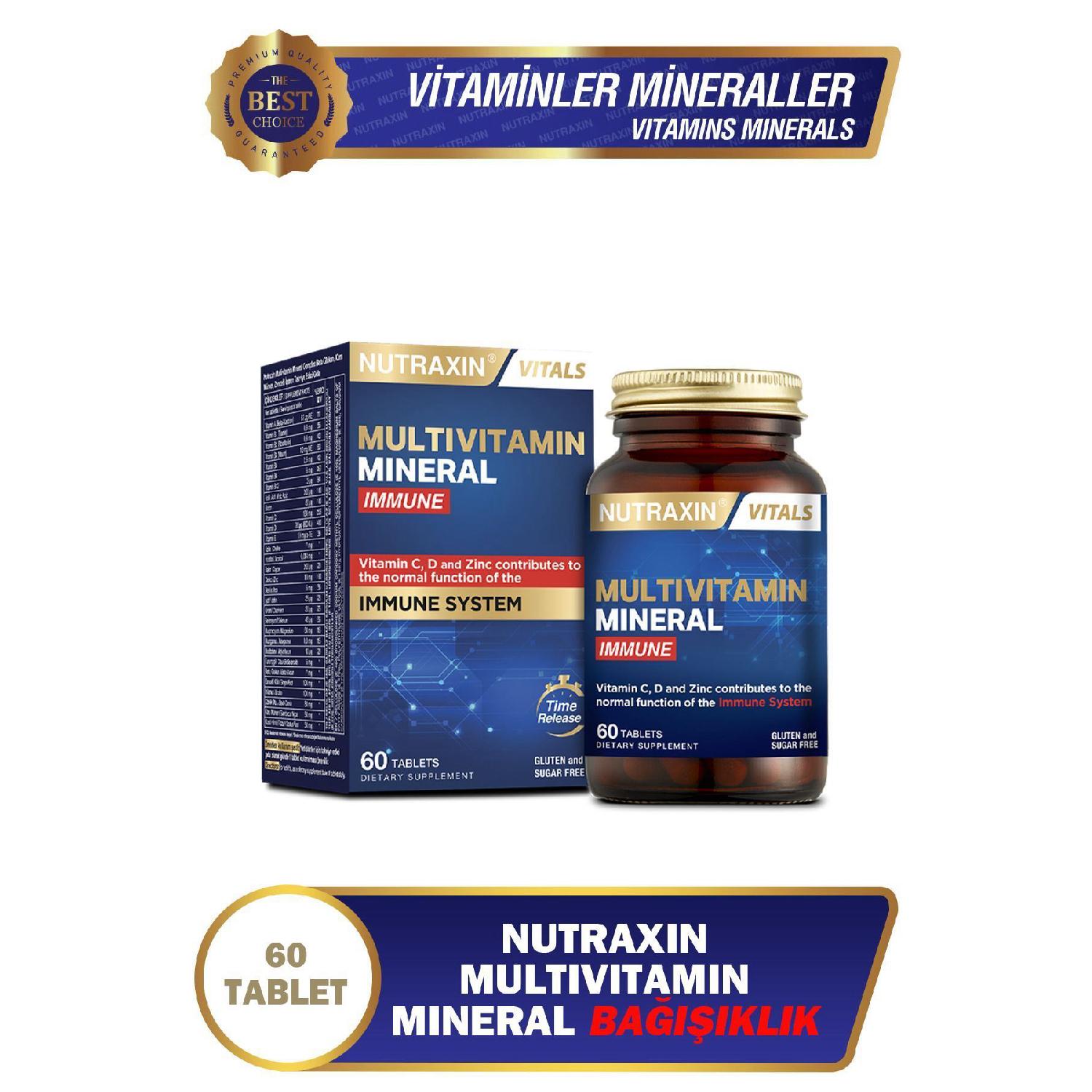 

Multivitamin Mineral Immune Complex 60 Tbl - Magnesium, C, D, Chain, Iron, B12, Choline, Iodine