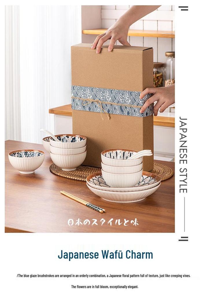 Set Creativo di Posate e Stoviglie in Ceramica - Ciotole, Piatti, Piatti in Scatola Regalo Kraft, Perfetto per Eventi e Promozioni Aziendali