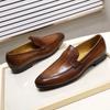 Designer Fashi Mens Loafers Leather Handmade Black Brown Casual Business Dress Shoes Party Wedding Men's Footwear
