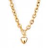 Beautiful Golden Heart Key Necklace Chain Fashionable Elegance And Chic 45 Cm