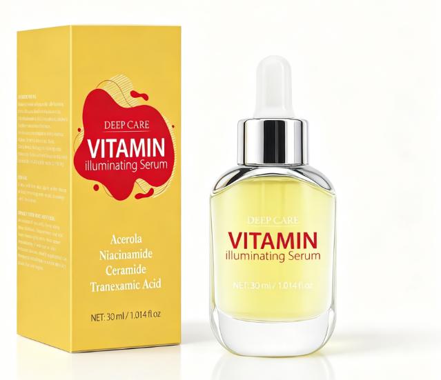 Vitamin C Brightening Face Serum 30ml - Illuminating Serum for Dark Spots, Even Tone, Hydrating Facial Treatment, Neutral Packaging